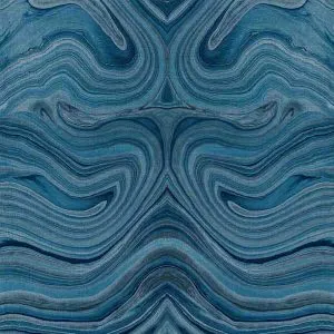 Ripples - Blue, Green, 9268-B-Ripples-Bookmatched-Blue-on-Calla-White-Vinyl-Abaca